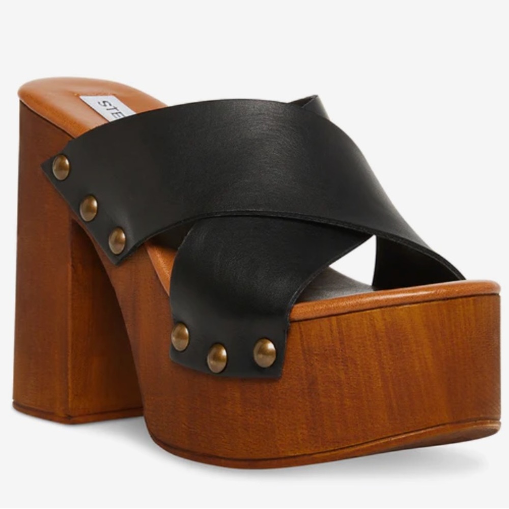 Steve Madden Lacey Black Leather Heels